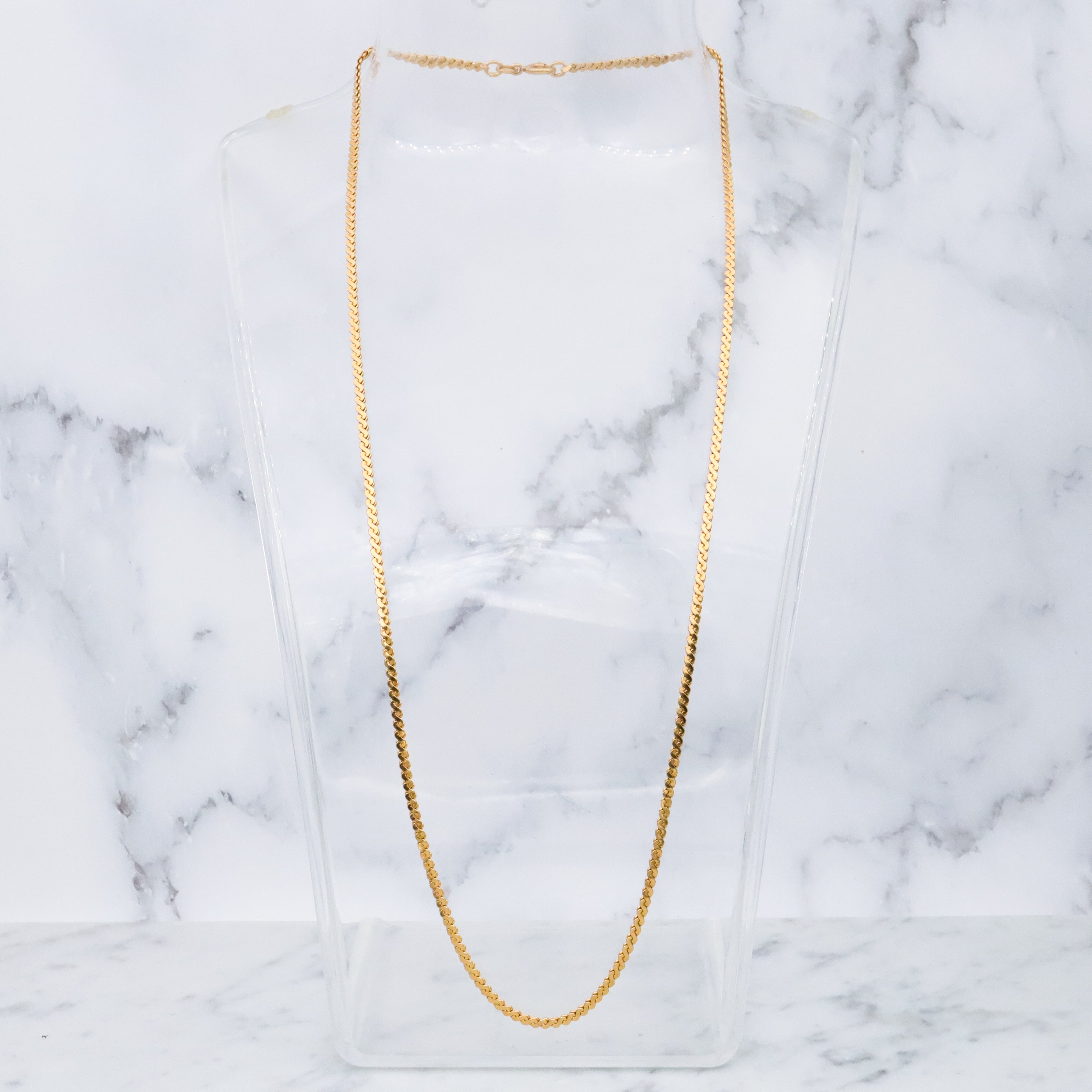 Mid Century UNOAERRE 18k serpentine chain 20"